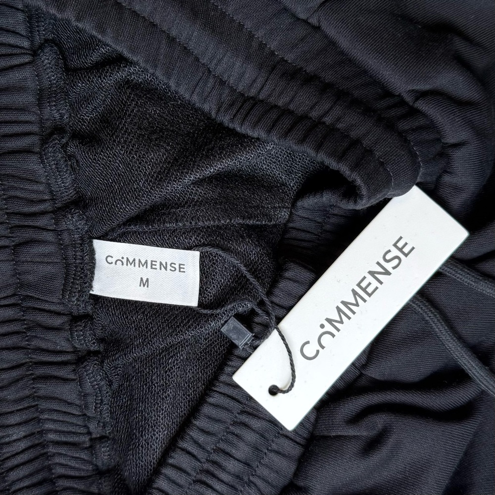 Commense Side Stripe Wide-Leg Sweatpants Medium Track Pants Joggers Black BNWT - Picture 7 of 9